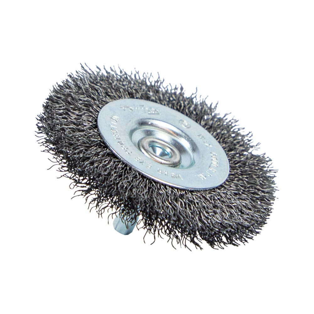 Wire Wheel, Crimped, 3 in x .012 in x 1/4 in Hex Shank